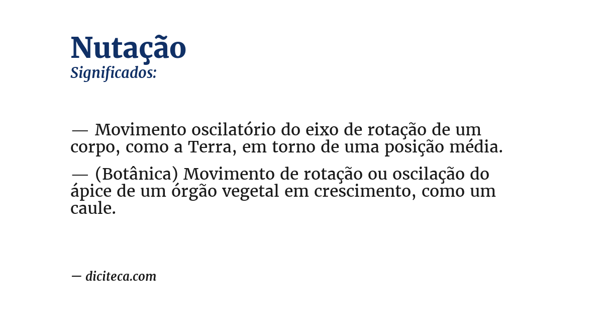 Significado de nutação