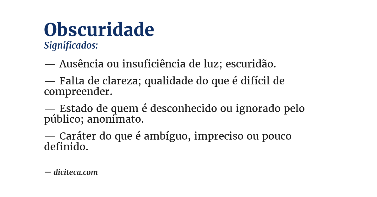 Significado de obscuridade