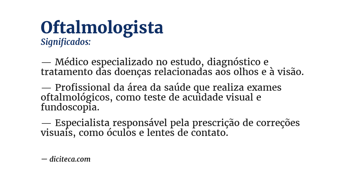 Significado de oftalmologista