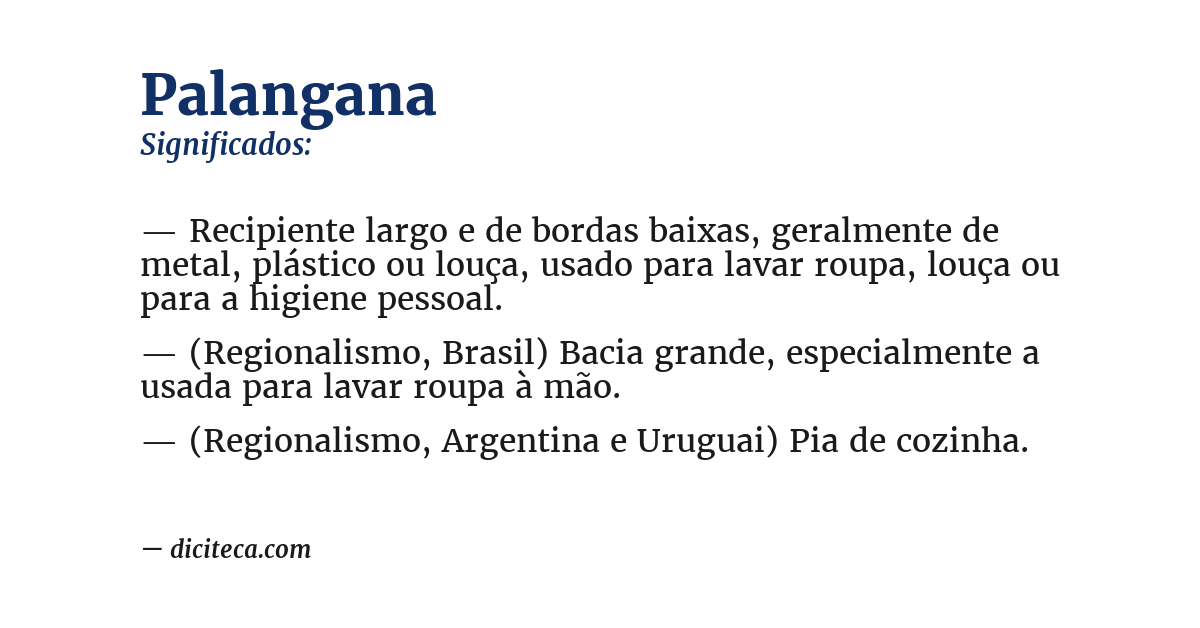 Significado de palangana