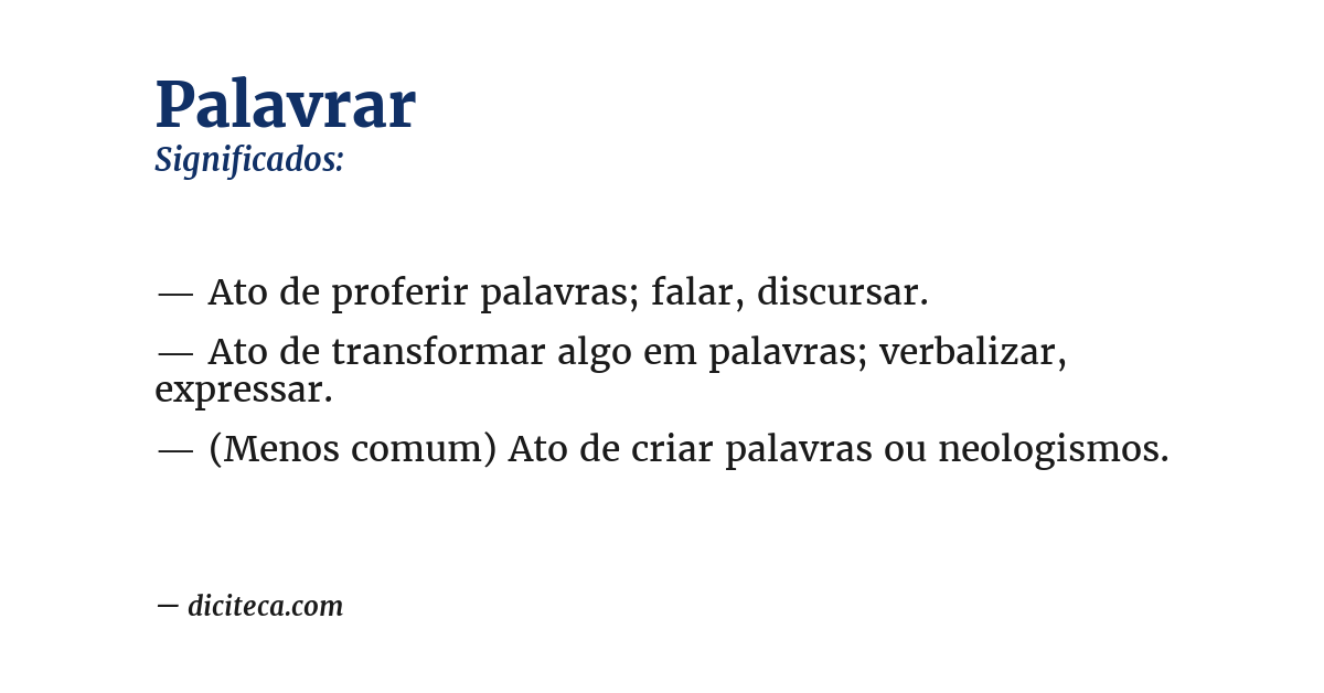 Significado de palavrar