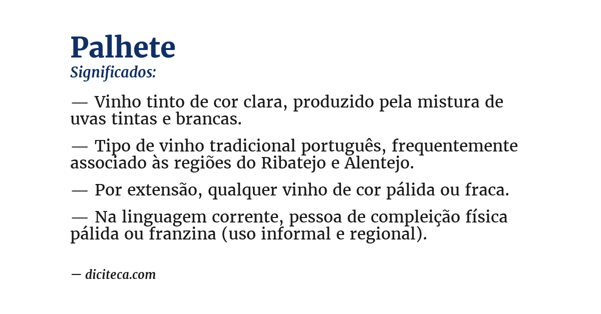 Significado de palhete