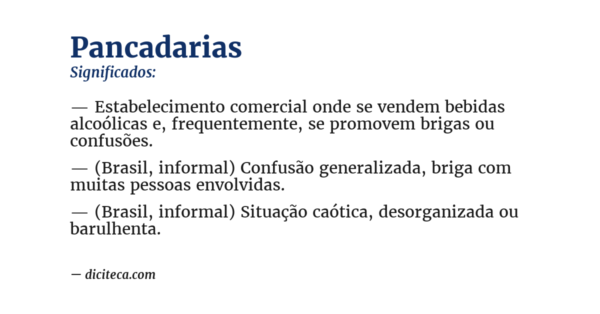 Significado de pancadarias