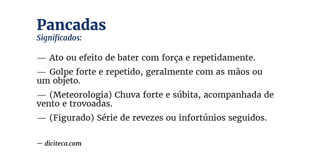 Significado de pancadas