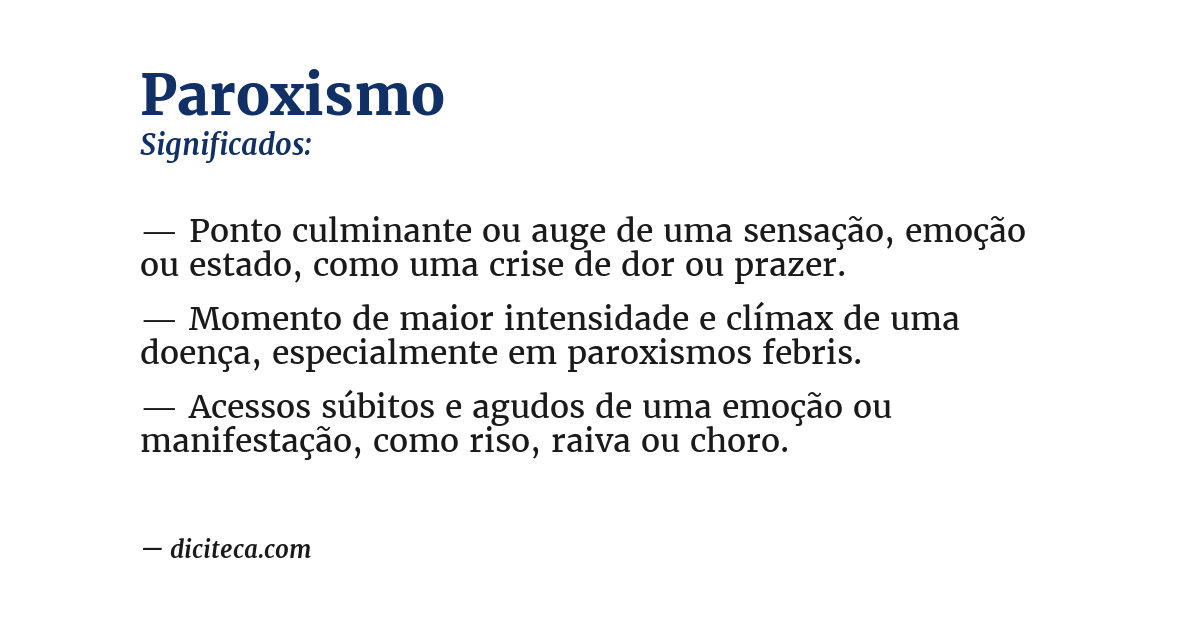 Significado de paroxismo