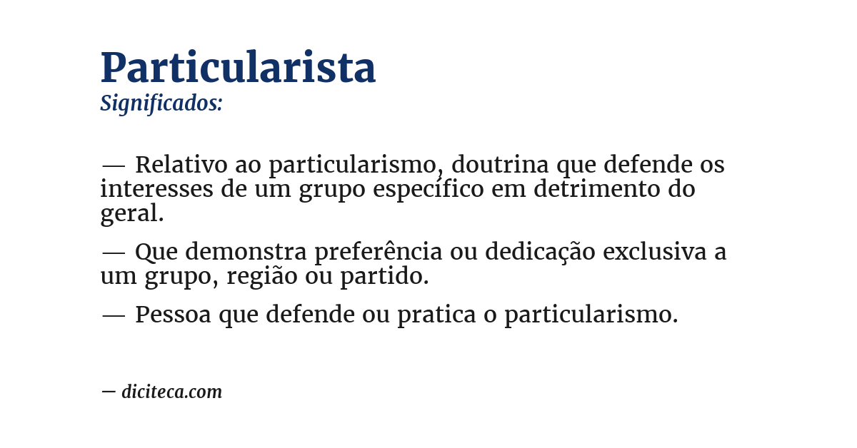 Significado de particularista