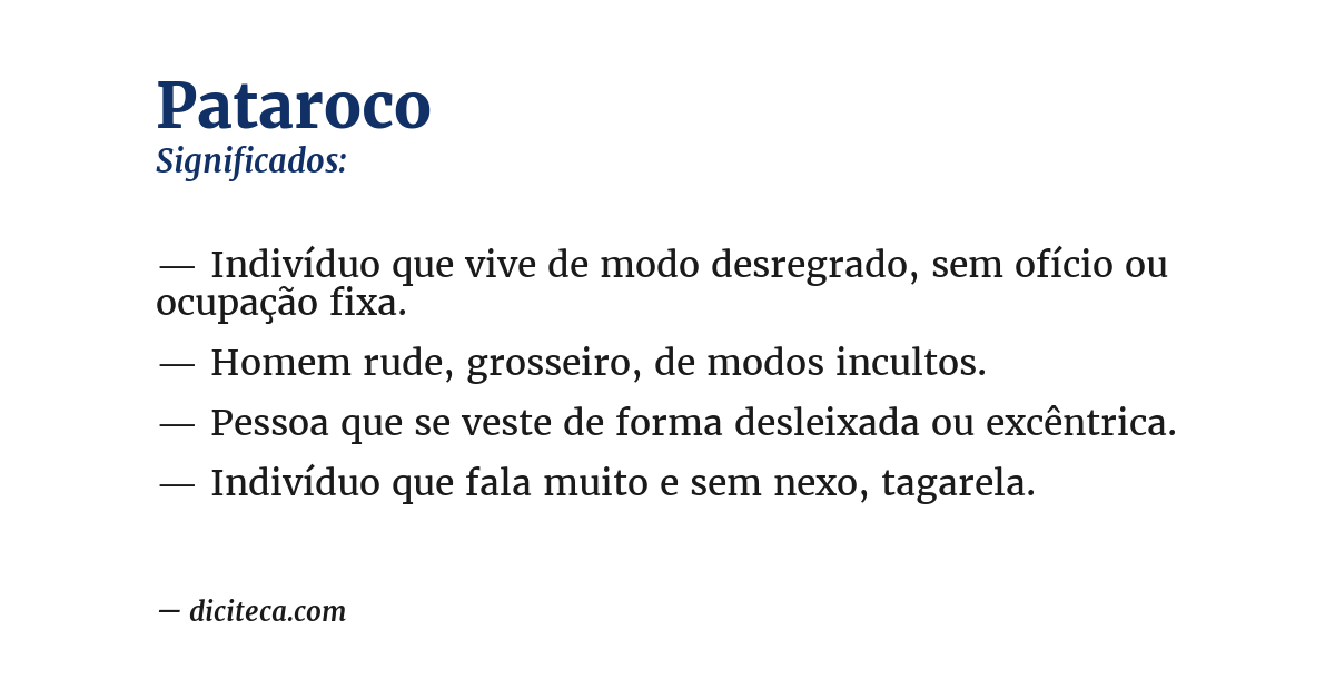 Significado de pataroco