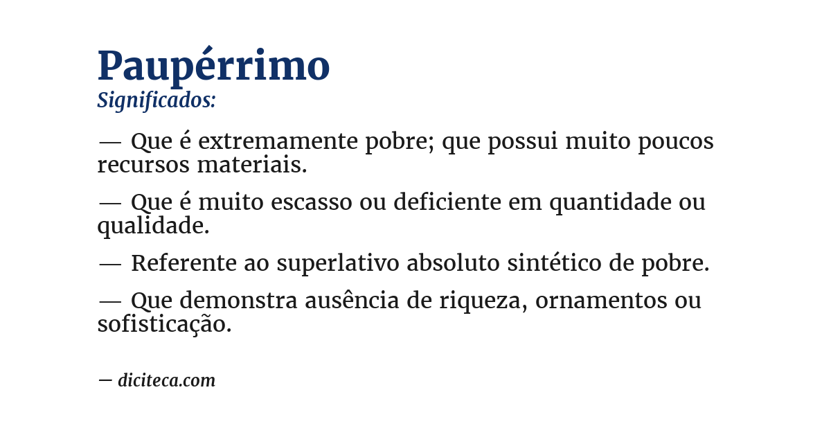 Significado de paupérrimo