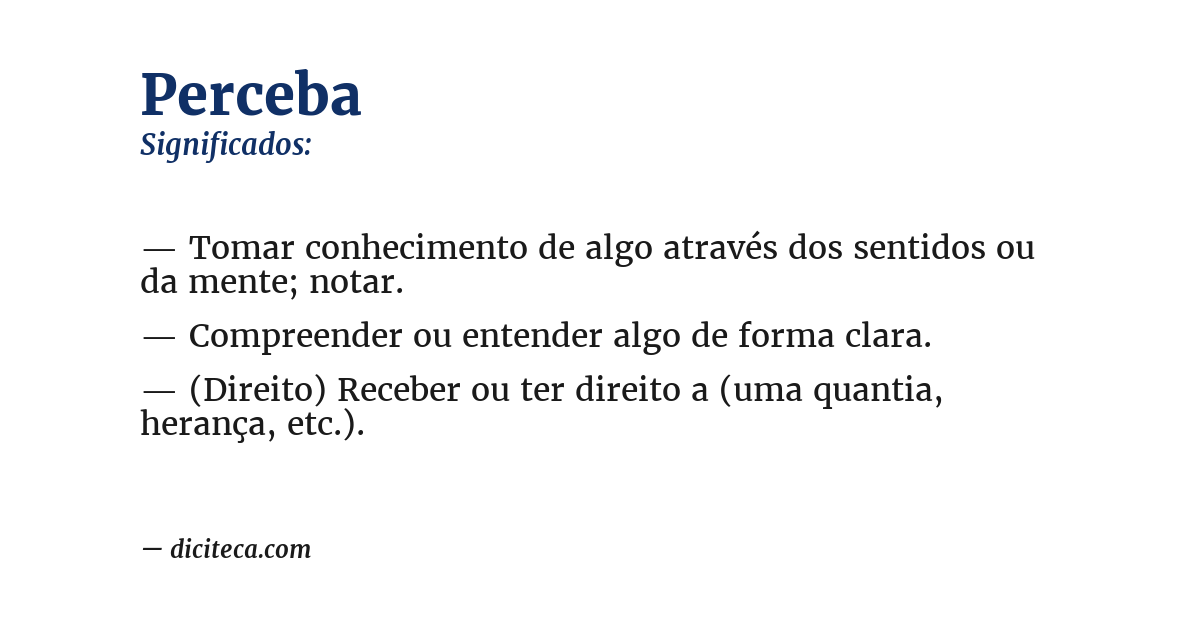 Significado de perceba