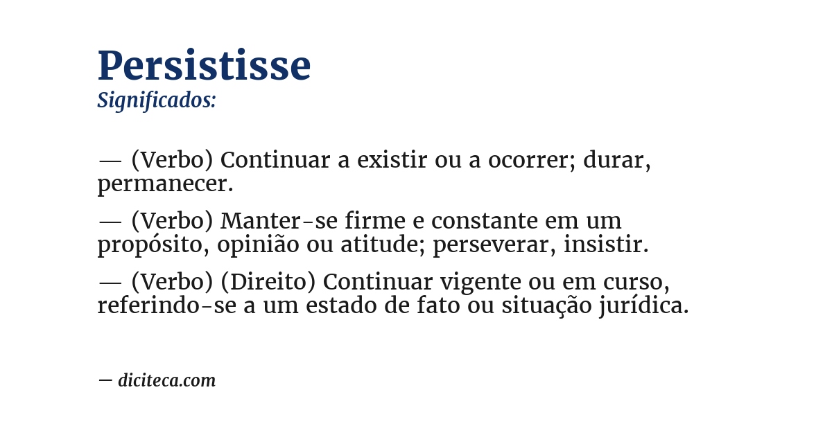 Significado de persistisse