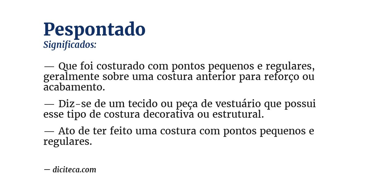 Significado de pespontado