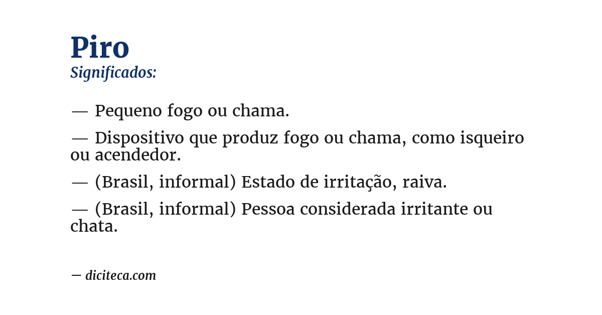 Significado de piro