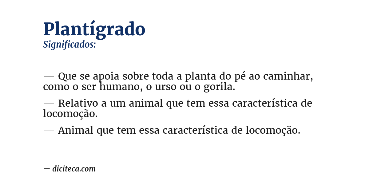 Significado de plantígrado