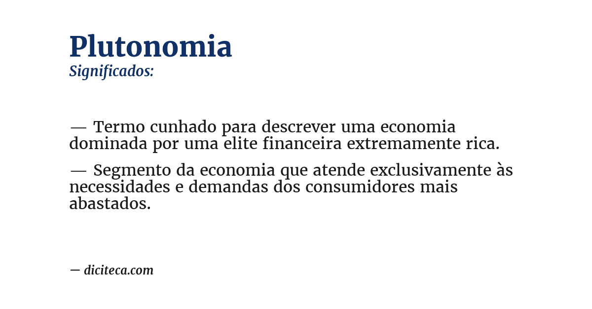 Significado de plutonomia
