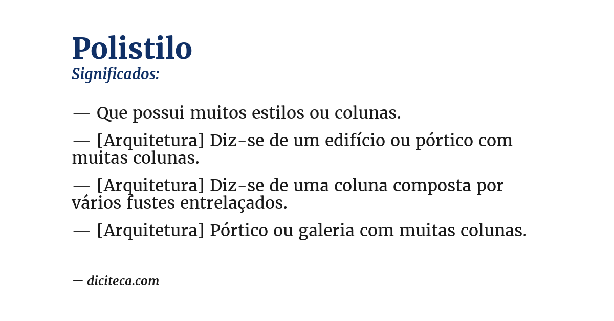 Significado de polistilo