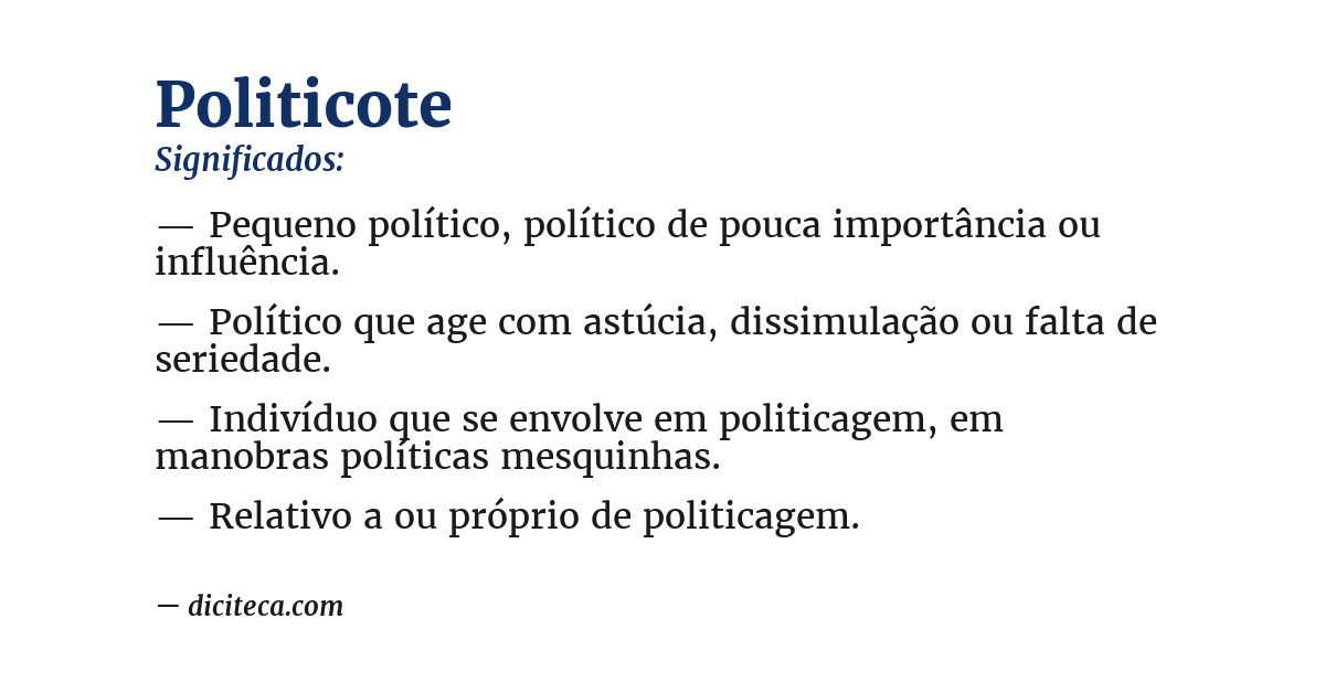 Significado de politicote