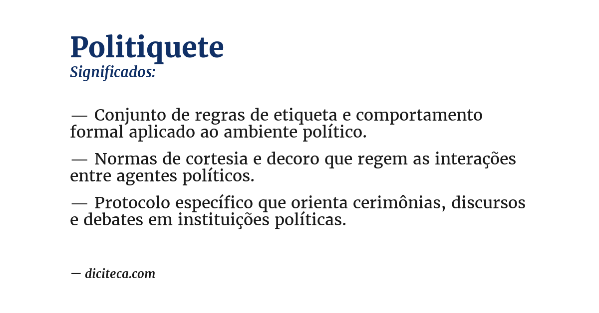 Significado de politiquete