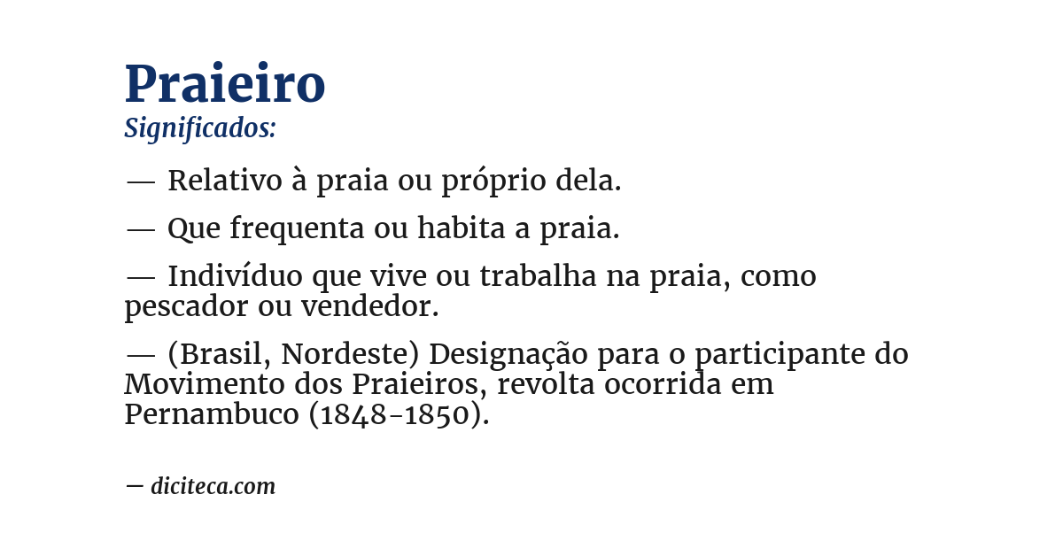 Significado de praieiro