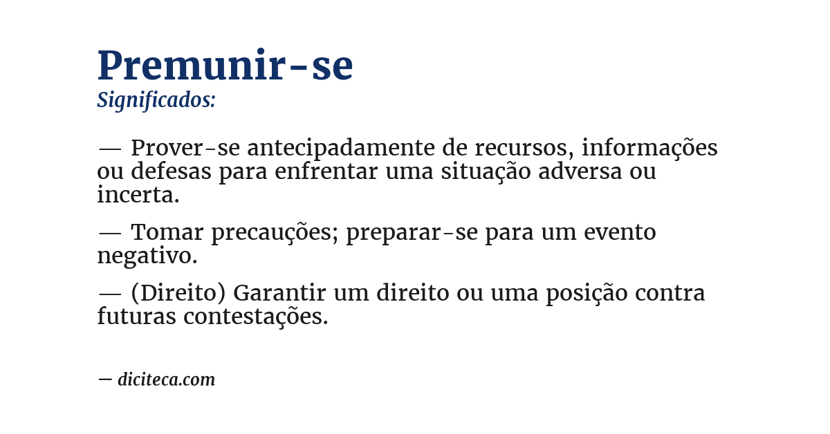 Significado de premunir-se