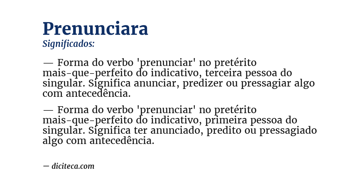 Significado de prenunciara