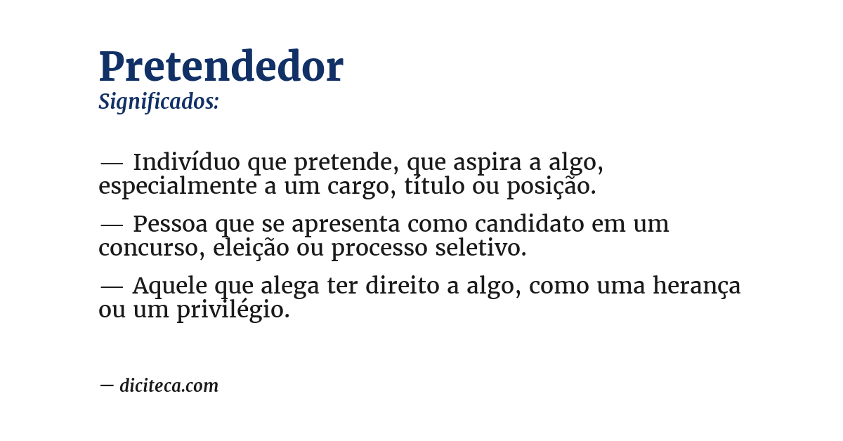 Significado de pretendedor