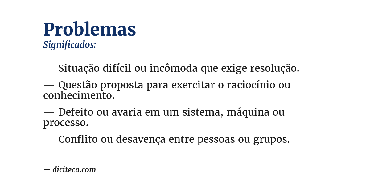 Significado de problemas