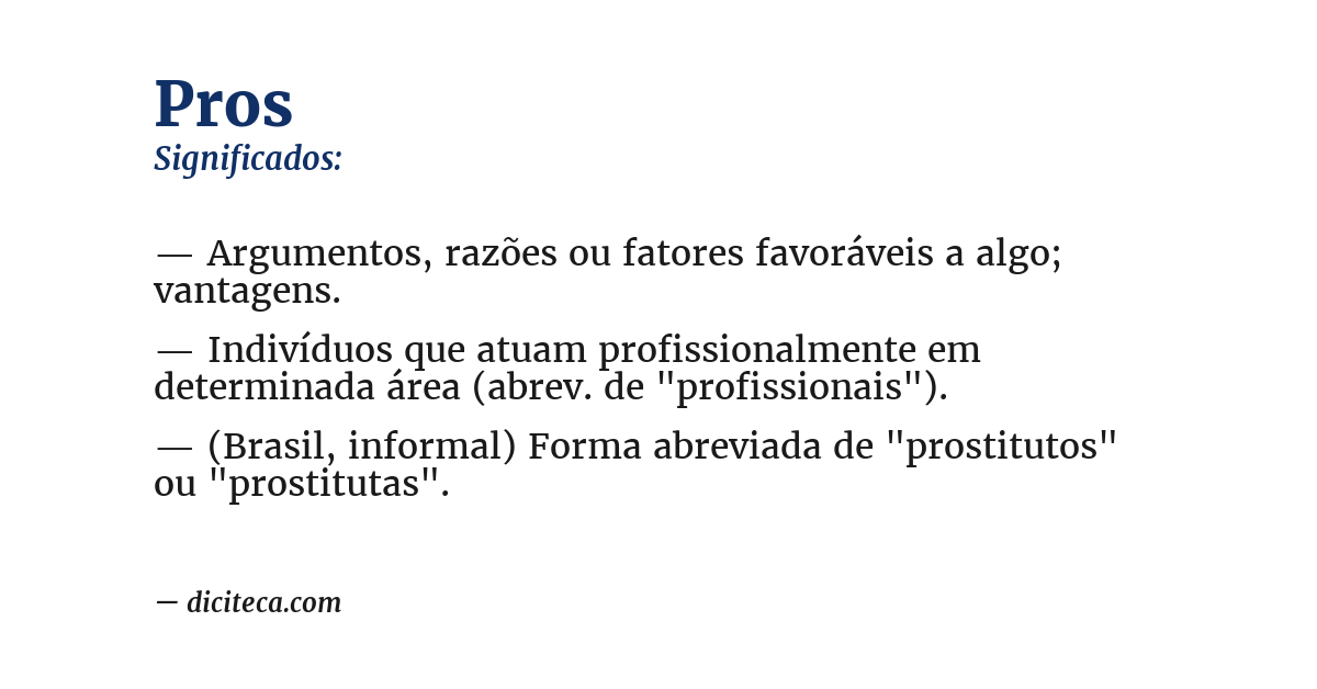 Significado de pros
