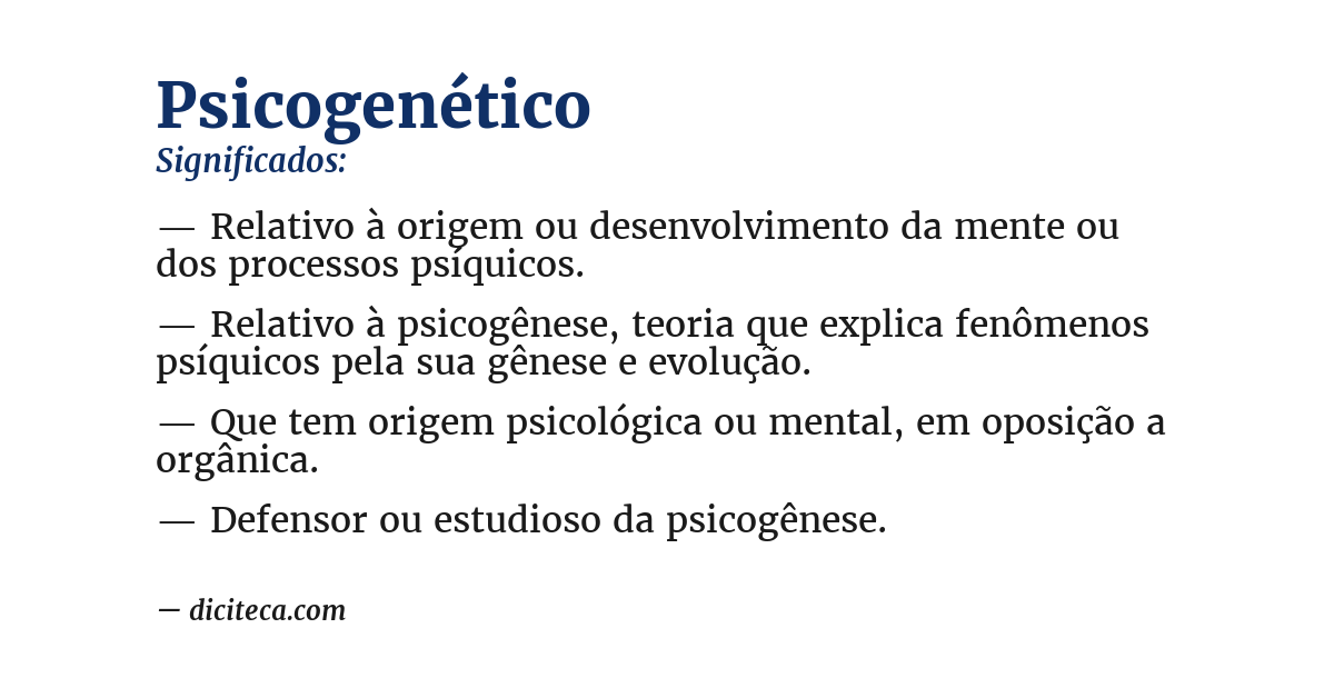 Significado de psicogenético