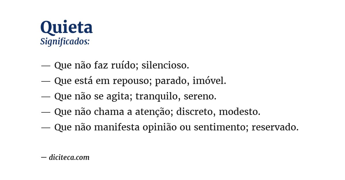 Significado de quieta