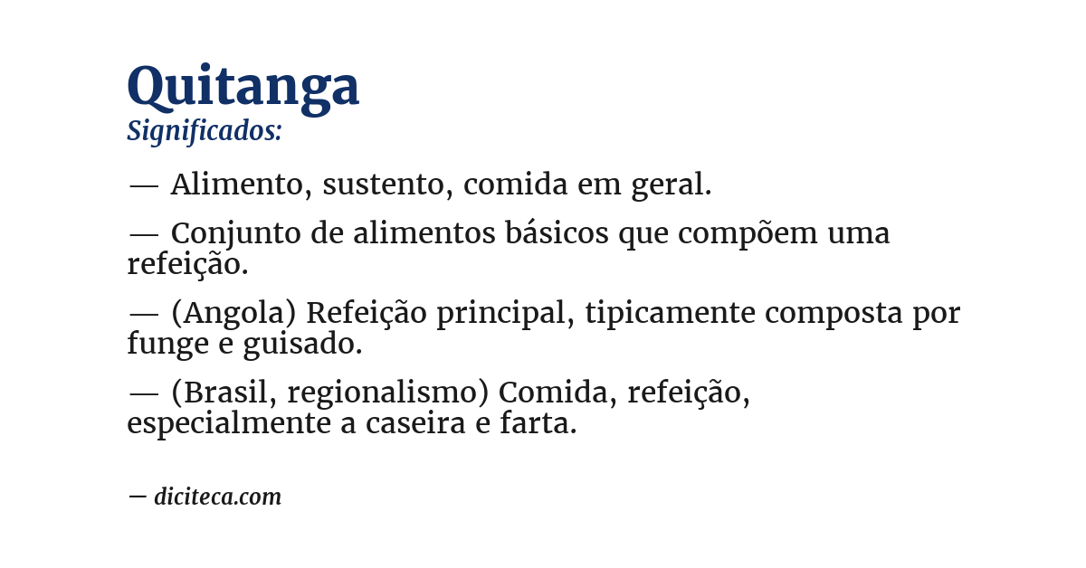 Significado de quitanga