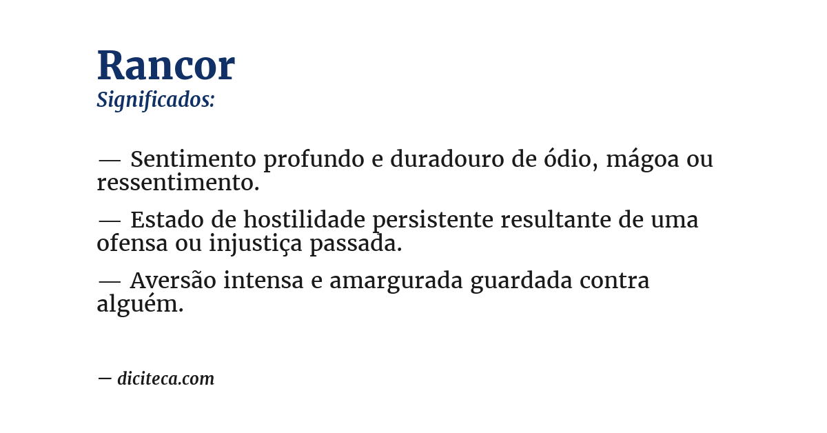Significado de rancor