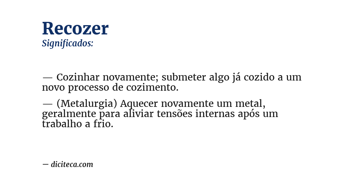 Significado de recozer
