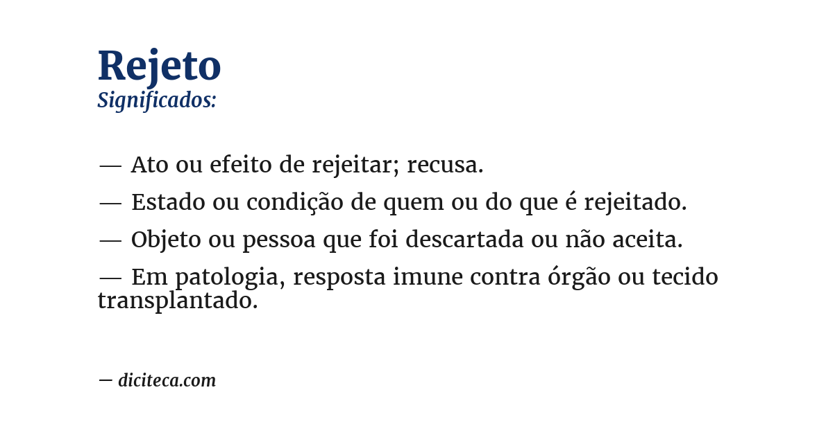 Significado de rejeto