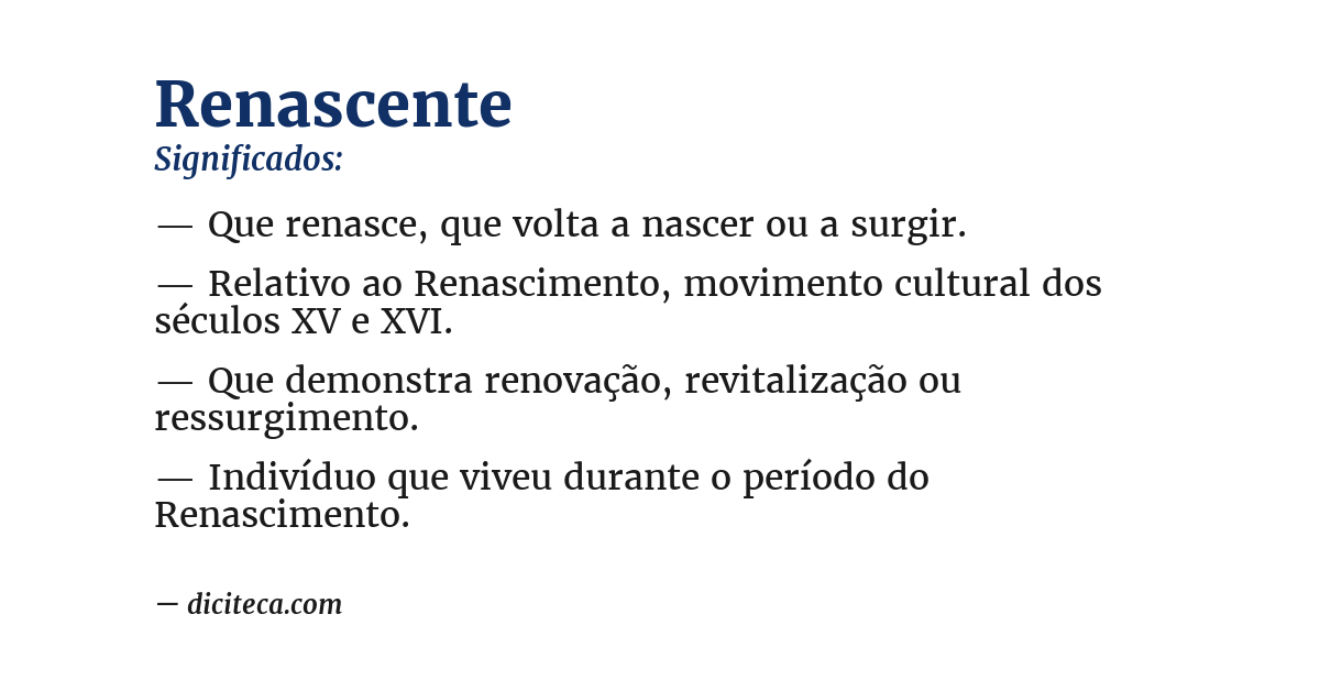 Significado de renascente