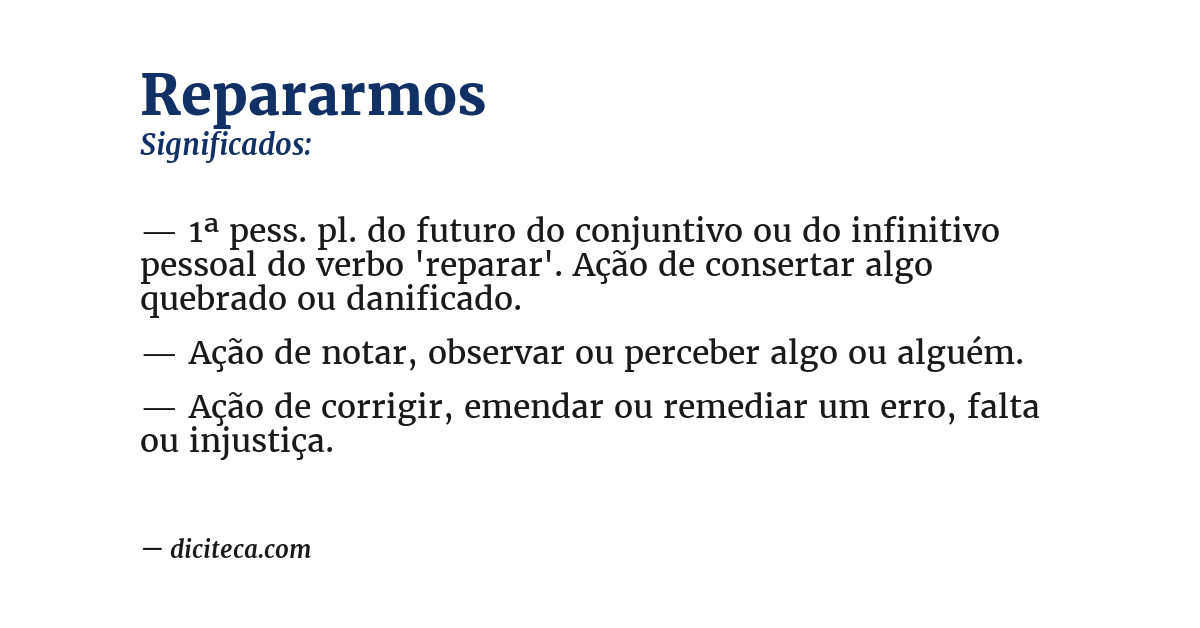 Significado de repararmos