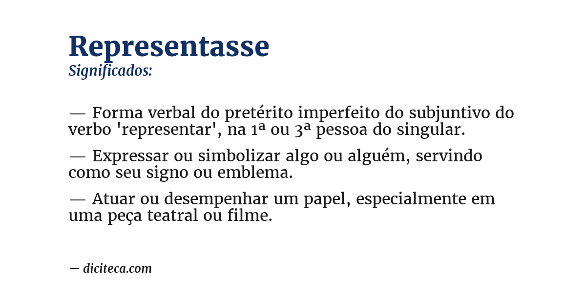Significado de representasse