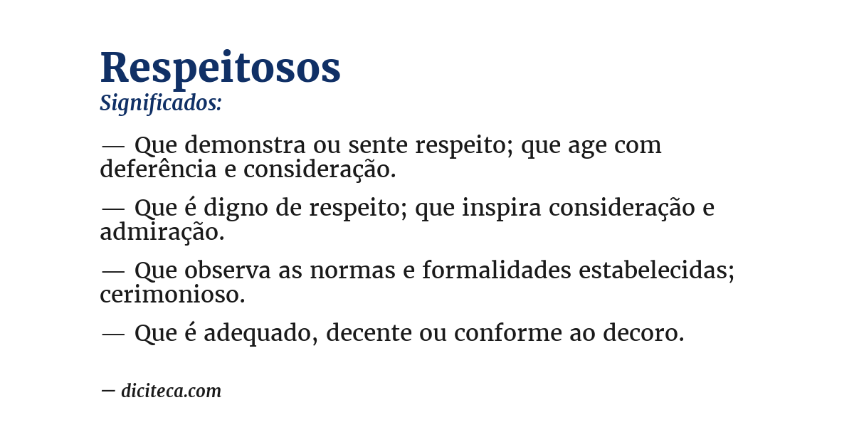 Significado de respeitosos