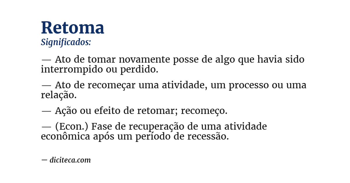 Significado de retoma