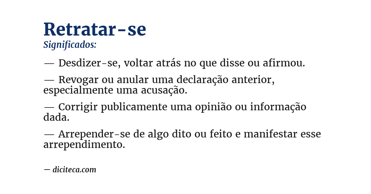 Significado de retratar-se
