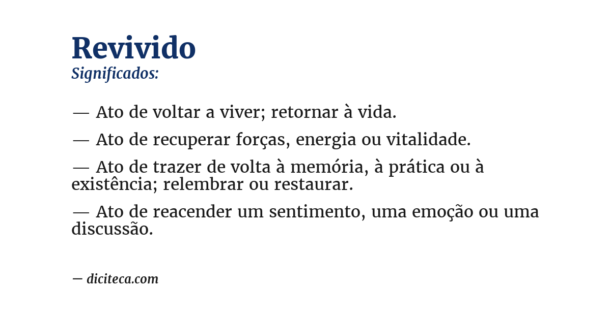 Significado de revivido