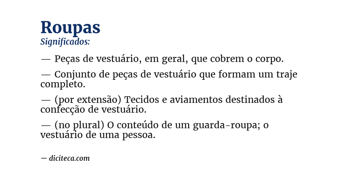 Significado de roupas