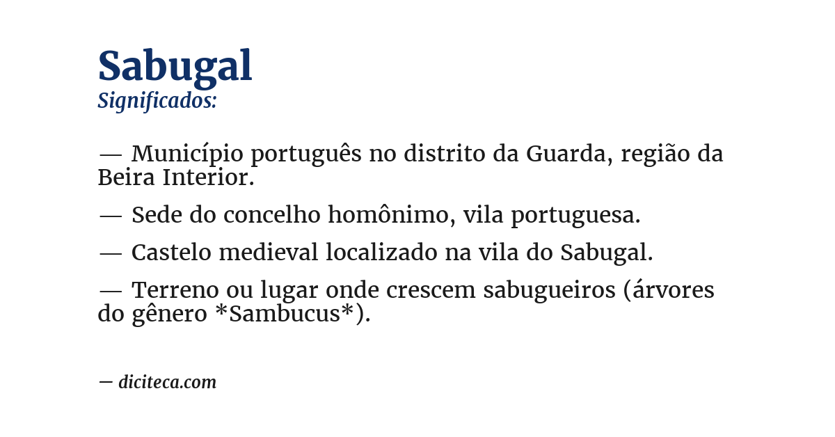 Significado de sabugal
