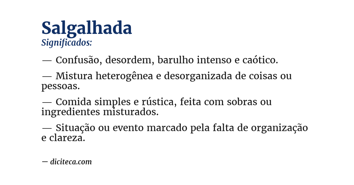 Significado de salgalhada