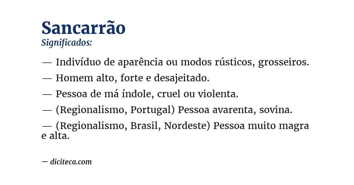 Significado de sancarrão