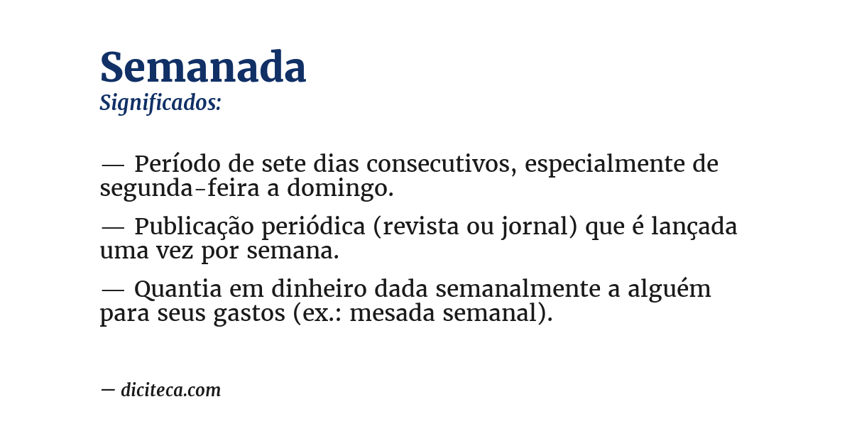 Significado de semanada