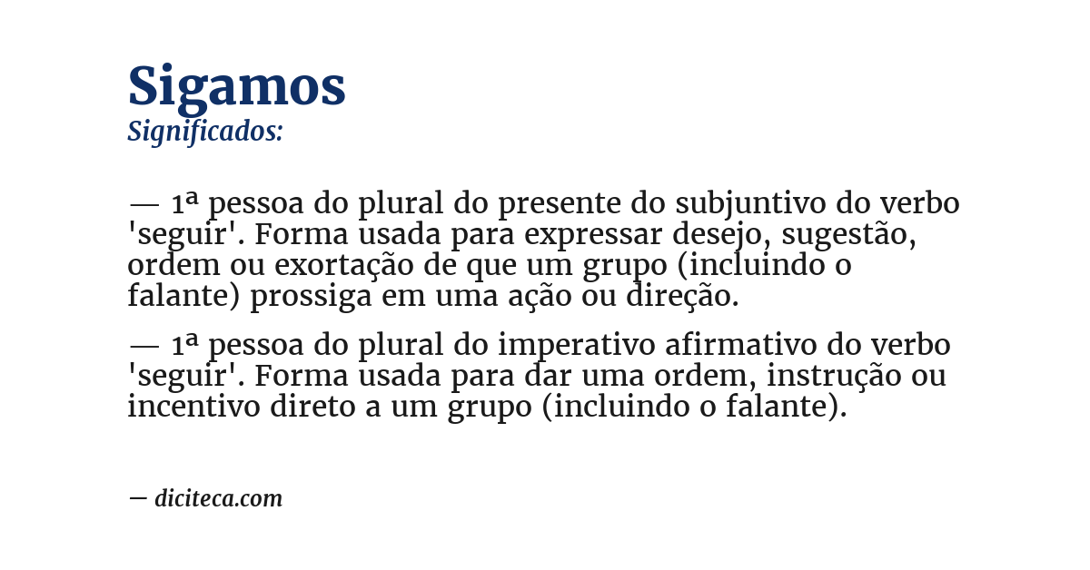 Significado de sigamos