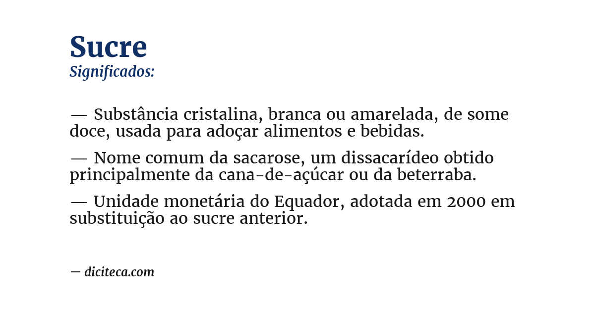 Significado de sucre