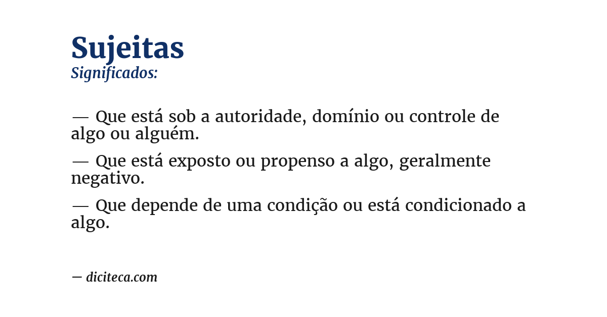 Significado de sujeitas