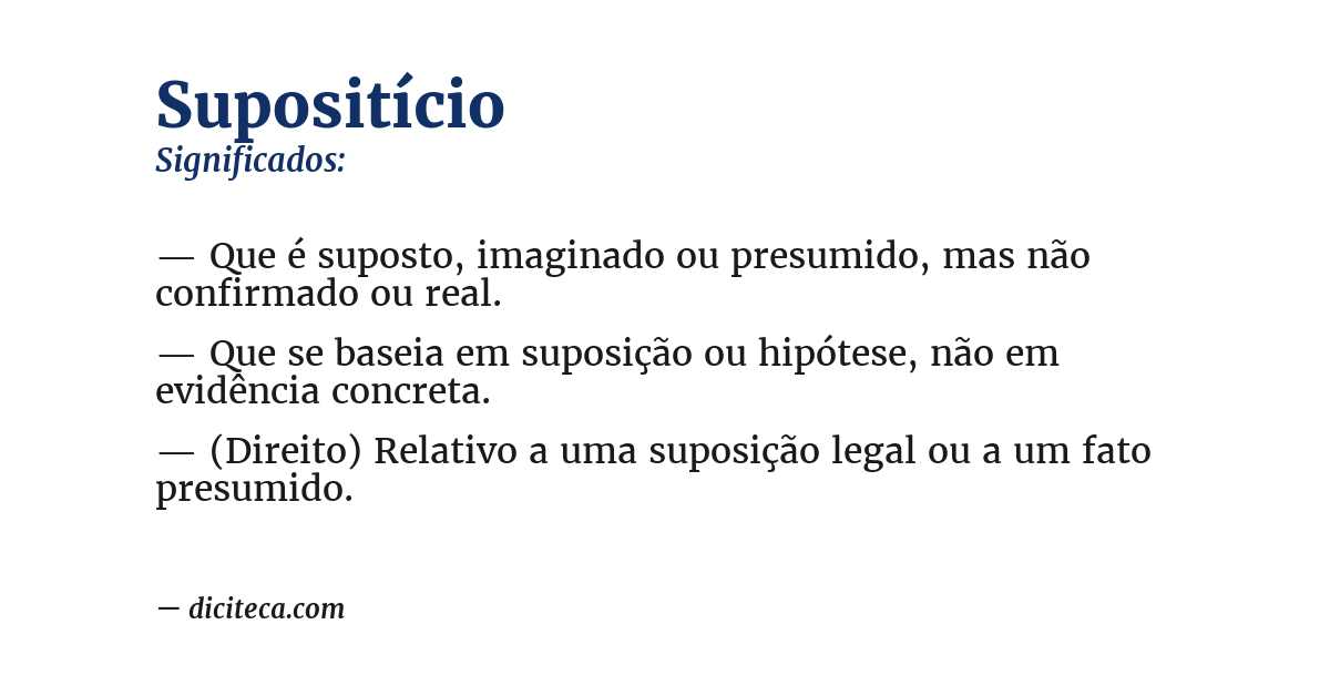 Significado de supositício