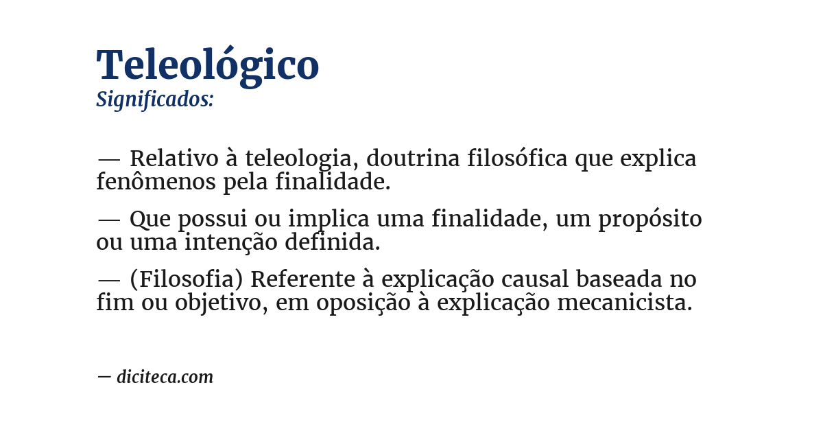 Significado de teleológico
